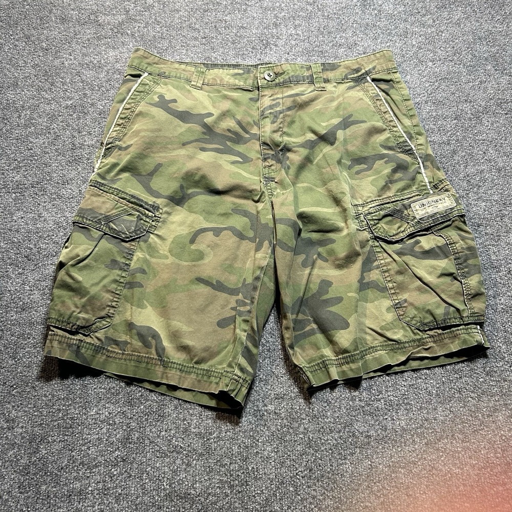 Unionbay Mens Camo Cargo Shorts Green Brown Size 36 Utility Military Skater - Picture 6 of 11